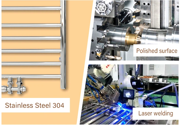 stainless steel heated towel rail