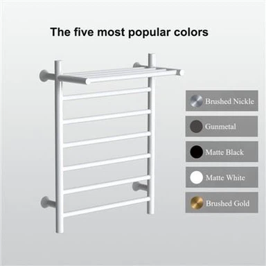 온도 조절 장치가 있는 흰색 전기 수건 레일