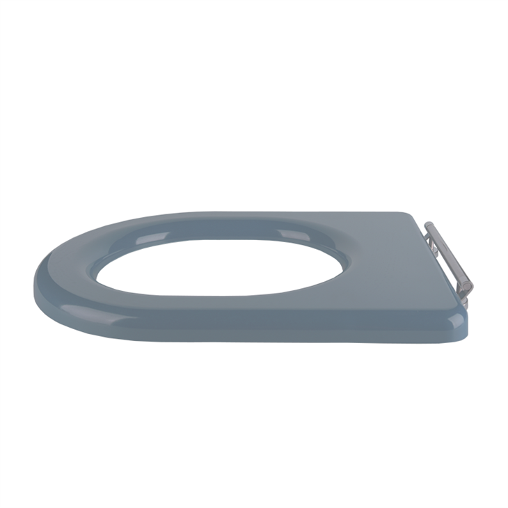 grey d shaped toilet seat