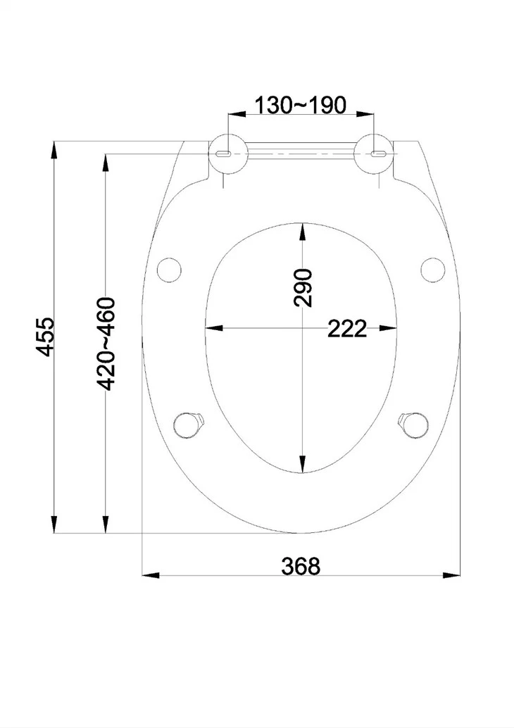 top fix toilet seat no lid size