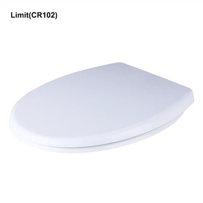 흰색으로 느리게 닫히는 변기 좌석